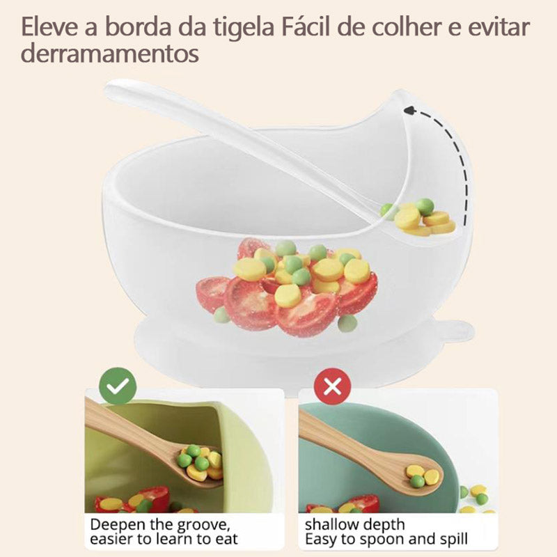 Kit 8 Peças de Talheres de Silicone para Bebês e Crianças