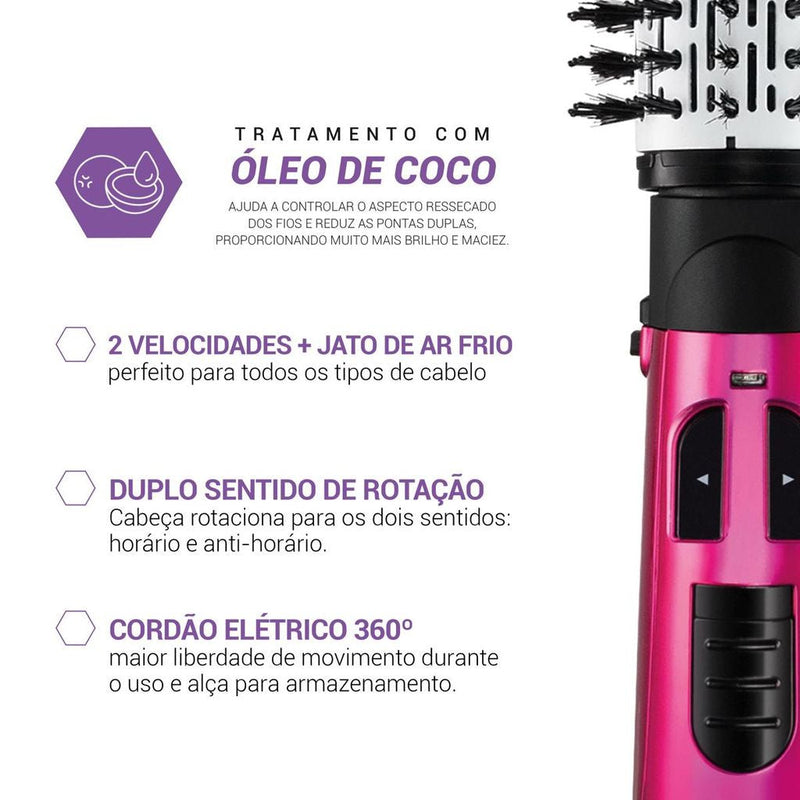 Escova Rotativa Philco PEC03R Beauty Shine Single 1100W