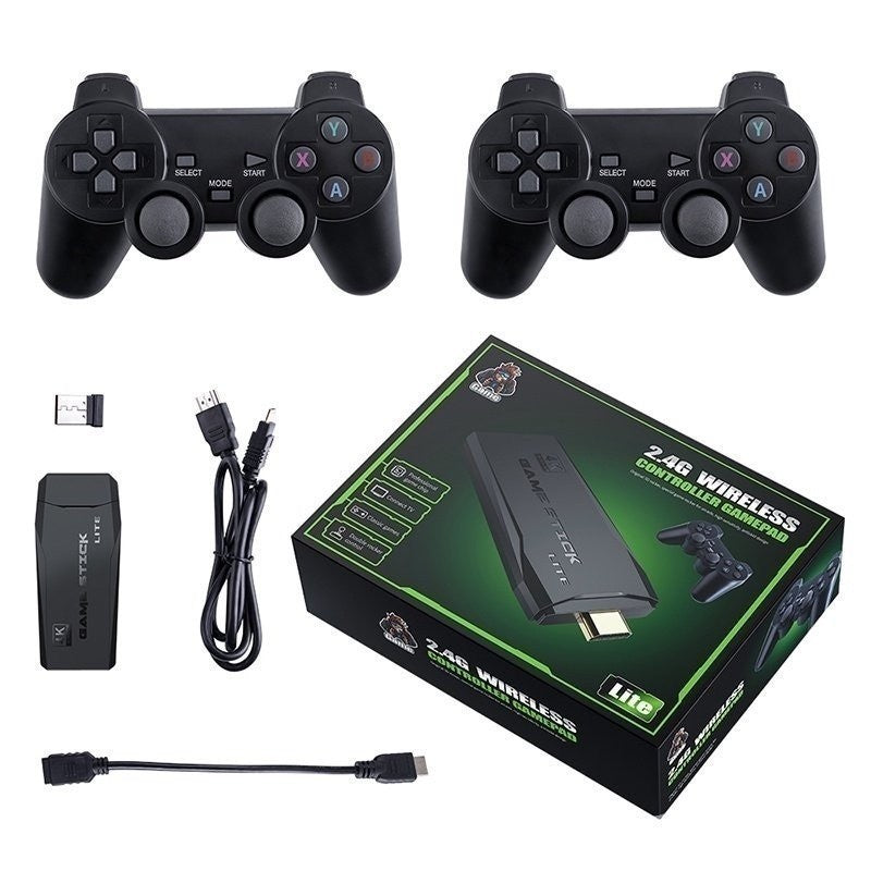 Videogame Stick 10mil 2 Controles Sem Fio Console Original Portatil Jogos Retro Antigo Alex